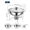 thumbnail image 3 of Round Food Warmer Set, Stainless Steel Buffet Server with Fuel Can for Banquets Dish Continuous Heating and Insulation, 3 of 7