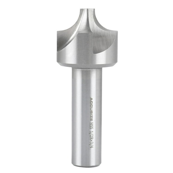 Accusize''dustrial Tools 1/2'', H.S.S. Corner Rounding End Mills, 3/4'', Shank Dia, 1-1/2'' Cutter Dia, 3-7/8'' Overall Length, 1011-1234