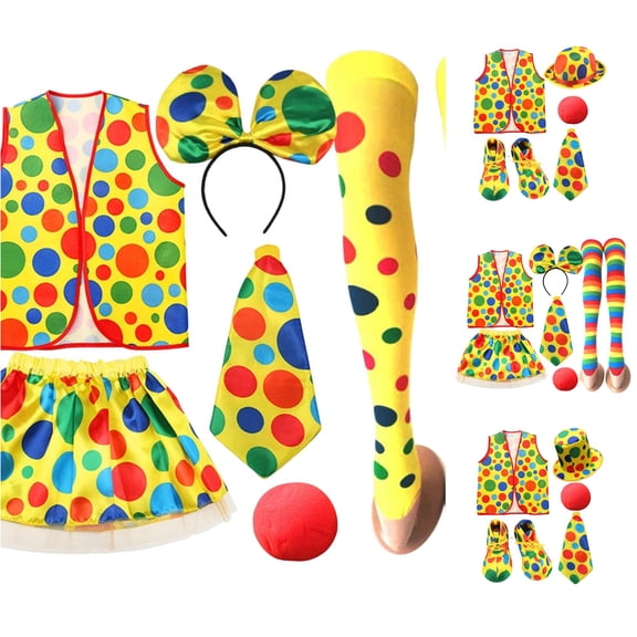 LIIPEE Kids Halloween Costumes Boys Girls Unisex Clown Fancy Dress Up Clothes Party Outfits,One Size