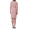 thumbnail image 3 of INSPIRAR CHIC Vestido Lápiz de Longitud a la Rodilla para Mujeres con Mangas Cortas y Cinturón, Vestidos Sheath para Usar en el Trabajo, Color Rosa, 3 of 5