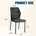 thumbnail image 7 of Hi loPres Set of 4 Modern Dining Chairs, Black PU Leather Side Chairs with Ergonomic Vertical Striped Back and Black Metal Legs for Kitchen, Office, 7 of 7