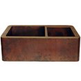 thumbnail image 4 of Novatto TCK-005AN Farmhouse 60/40 Split Copper Kitchen Sink, Antique, 4 of 6