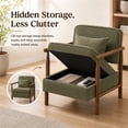 thumbnail image 4 of SESSLIFE Accent Chair with Hidden Storage, Wide Seat Corduroy Reading Armchair with Lumbar Pillow, Living Room Chair with Solid Wood Frame, Green, 4 of 10