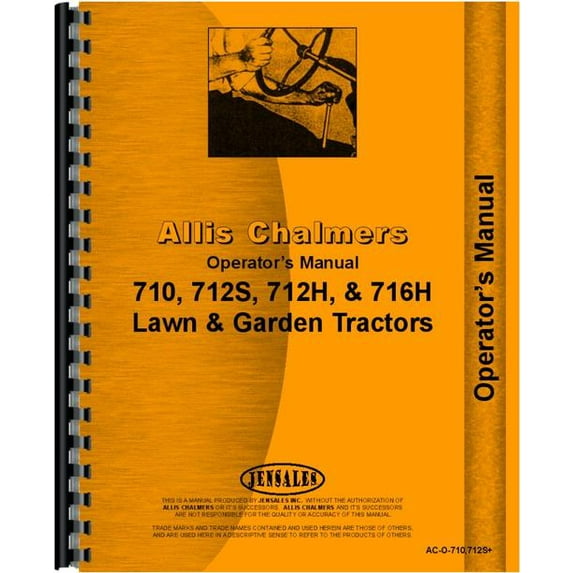 Allis Chalmers 710 Lawn & Garden Tractor Operators Manual