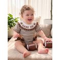 thumbnail image 6 of Cenuakty Girl Summer Romper Football Embroidery Short Sleeve Striped Jumpsuit, 6 of 9