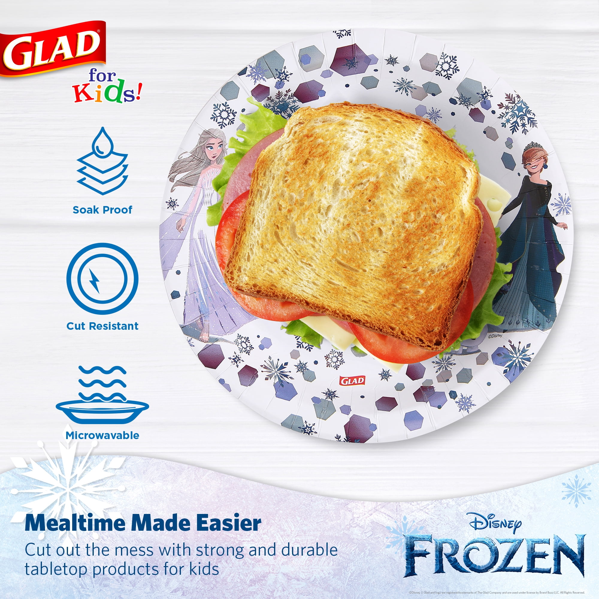 Glad Kids - 8.5" Round Paper Plate - 40ct - Disney - Frozen - MIXED PACK