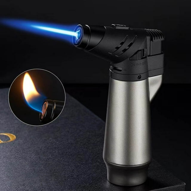 Openpig Torch Lighter, Butane Lighter, Windproof Butane Refillable Torch Flame Lighter, Multi Utility Lighter for Candles Fireplaces Campfires BBQ
