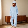 thumbnail image 6 of HappyYEE Womens Halloween Costume Pumpkin Flannel Jumpsuits, Fleece Long Sleeve Pajamas with Pockets, Zipper Hooded Onesie Pajamas for Festival Party Wear, 6 of 8