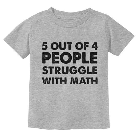 "5 Out of 4 People Struggle With Math" - Fun Math-Themed Youth T-Shirt -School Novelty Outfit - Humorous Gift for Kids - Student Apparel - Ideal Educational Themed Gift - X-Small Gray