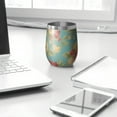 thumbnail image 3 of 12oz Stemless Wine Tumblers Pioneer Flower Vacuum Insulated Stainless Steel Travel Tumbler Cups Mug with Lid and Straw for Champaign,Cocktail,Beer with Cleaning Brush, 3 of 5