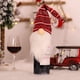 thumbnail image 5 of Bewildely Cubierta de botella de vino de felpa de Navidad sin rostro anciano tejido manga rayas sombrero de comedor decoraciones gnomos Kits de decoración para fiestas Rojo oscuro, 5 of 6