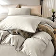 thumbnail image 3 of PURE ERA 100% Long Staple Cotton Duvet Cover Set 800 Thread Count Sateen Silky Soft Luxurious Smooth Beige Queen, 3 of 7