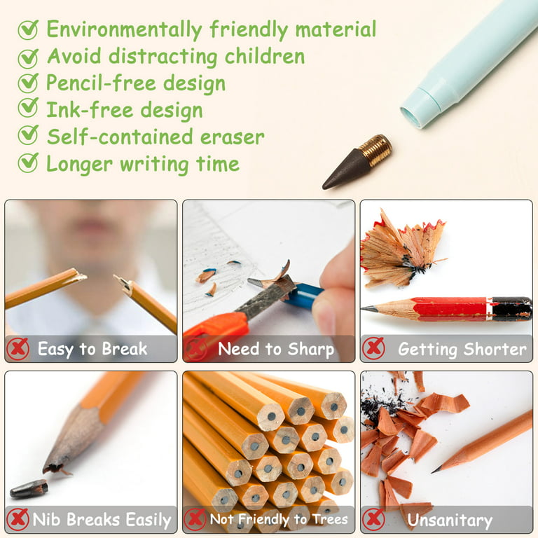  NUOBESTY 3Pcs inkless pencil reusable infinite pencil