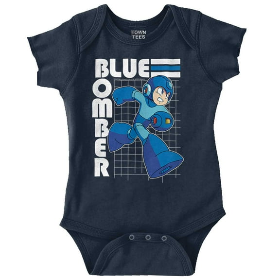 Mega Man Video Game Blue Bomber Romper Boys or Girls Infant Baby Brisco Brands 12M