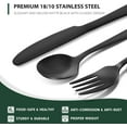 thumbnail image 4 of Black Flatware Set, AOKIWO 48-Piece 18/8 Stainless Steel Tableware Silverware with Steak Knives for Kitchen Restaurant, Mirror Polished ,Dishwasher, 4 of 7