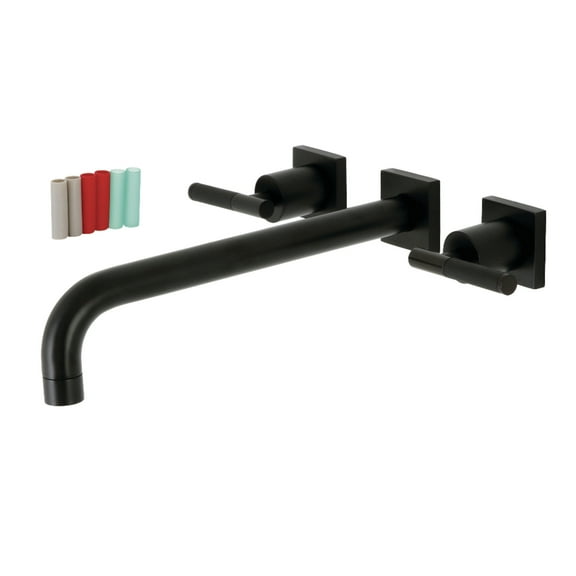 Kingston Brass KS6050CKL Kaiser Two-Handle 3-Hole Wall Mount Roman Tub Faucet in Matte Black