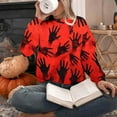 thumbnail image 4 of Fznquz Dressy Blouses for Women Graphic Cute Red Halloween Shirt Ghost Print Casual Crewneck Long Sleeve Women's Fashion, 4 of 4