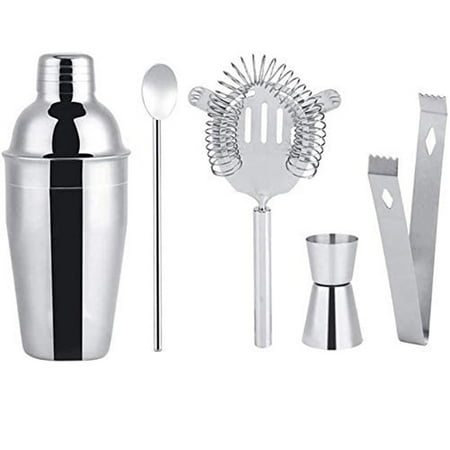 

Thaisu 5 Pcs Stainless Steel Shaker Mixer Shaker Mixer Bartender Bars Tools Set Drink Party Bar Tools