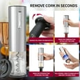 thumbnail image 3 of CIRCLE JOY Electric Wine Opener Set, All in One Wine Accessories with Rechargeable Corkscrew, Wine Aerator, Foil Cutter and Vacuum Wine Stopper, Wine Opener Gift Kit for Wine Lovers, 3 of 7