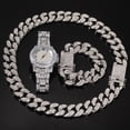 thumbnail image 3 of Conjunto de joyas Hip Hop Lindo, pulsera y reloj para hombre, 3 of 4