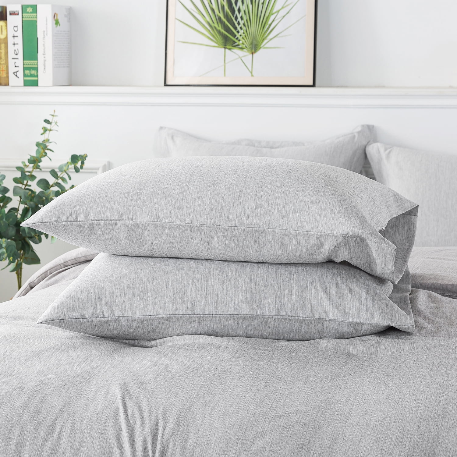 JML 8 Piece Comforter Set - Soft Microfiber Cationic Dyeing Bed in a Bag, Queen, Dark Grey