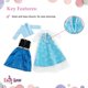 thumbnail image 5 of Emily Rose Ropa para muñecas de 14 pulgadas Accesorios de ropa | Conjunto de regalo de disfraz de vestido de fiesta con vestido de muñeca de 14 pulgadas inspirado en la princesa Elsa y Anna | Se adapt, 5 of 5