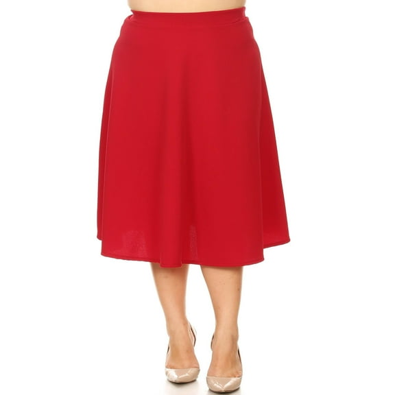Women's Casual Basic Plus Size High Waist A-Line Mid-Length Skirt