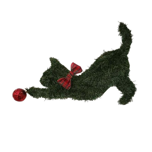 Adornos colgantes de animales, coronas, artificiales, decorativos, ligeros y reutilizables. Gato de cola