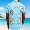 thumbnail image 3 of Mens Casual de Manga Corta Botón Abajo Camisas de Vacaciones Impresa Blusa de Cuello Abierto, Top de Verano Transpirable, 3 of 7