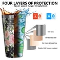 thumbnail image 3 of 16oz Tumblers Pioneer Flower Floral Print Pattern Stainless Steel Vacuum Insulated Double Wall Travel Tumbler Cups Mug with Lid and Straw,Cleaning Brush for Coffee,Tea, 3 of 4