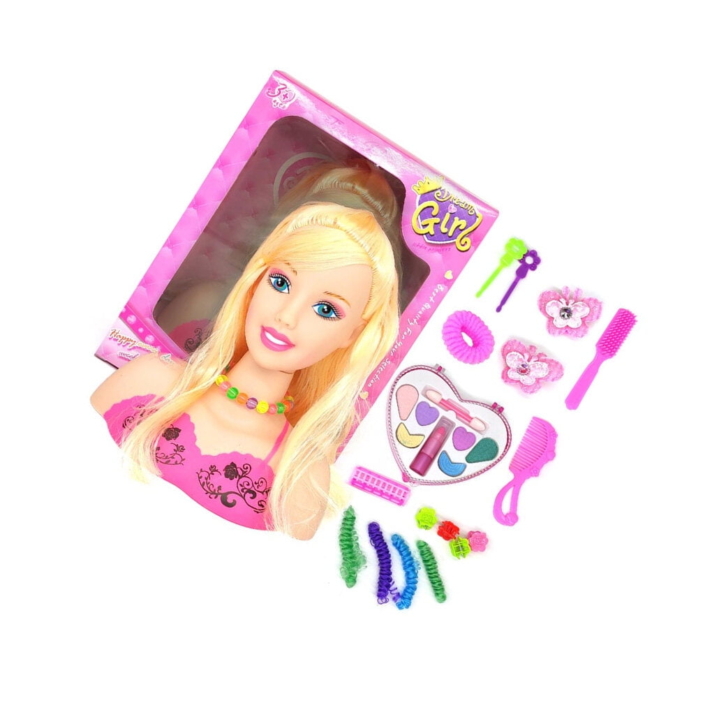 Makeup Pretend Playset for Children 17Pcs Hairdressing Set Plastic