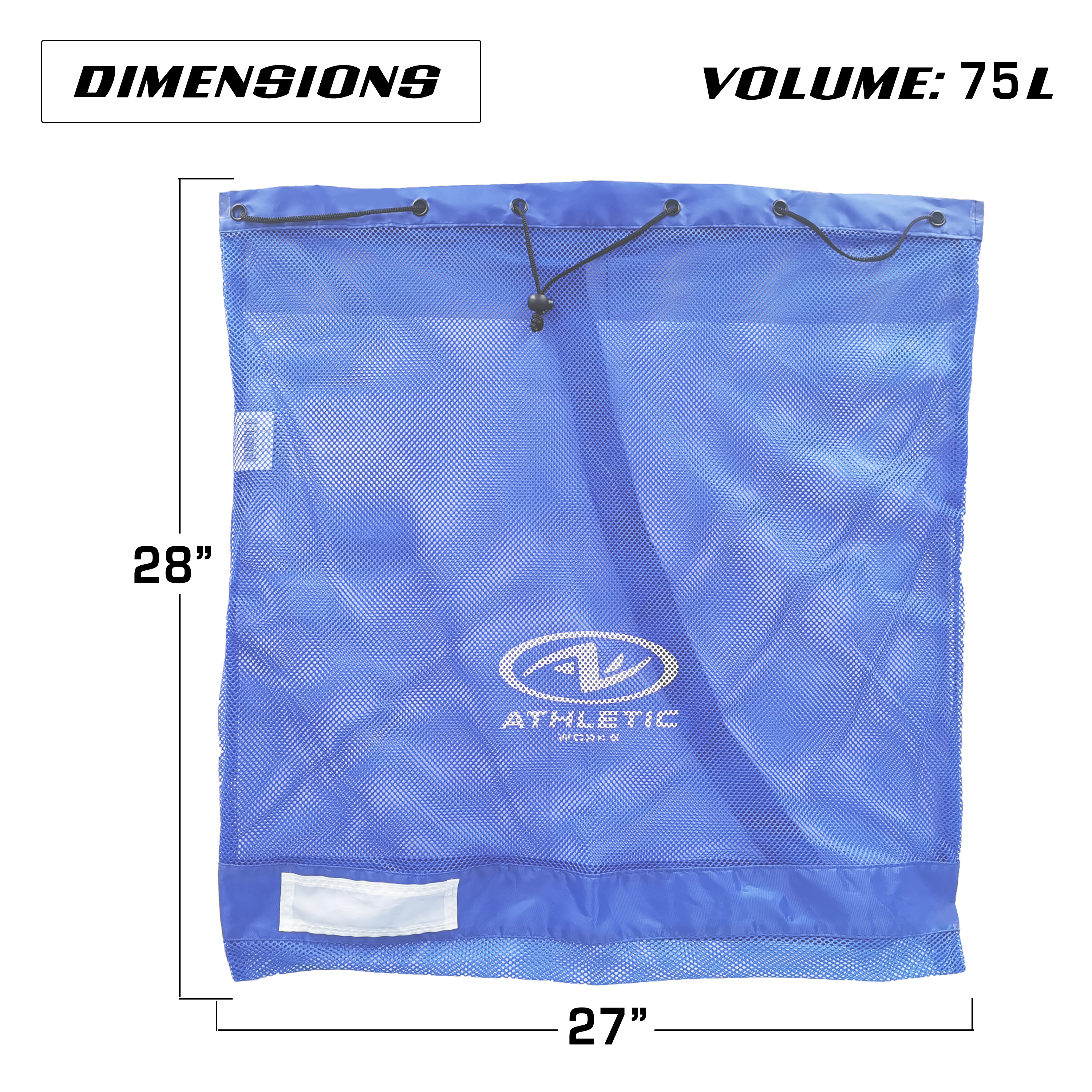 Athletic Works Mesh Swim Gear Bag with Drawstring, Large 75L, 28