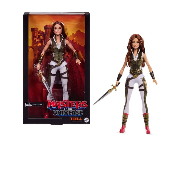 Barbie Signature Teela Collectible Doll in Masters of the Universe Movie Fashion Jumpsuit with Sword