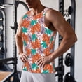 thumbnail image 5 of Lsque Hawaiian Style Pattern Mens Tank Tops Muscle Athletic Quick Dry Sleeveless Workout Fitness T Shirts Beach Tank Top, Loose-fit Sleeveless Shirt for Men-4X-Large, 5 of 7