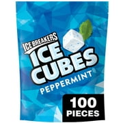 Ice Breakers Ice Cubes Peppermint Sugar Free Chewing Gum, Pouch 8.11 oz, 100 Pieces