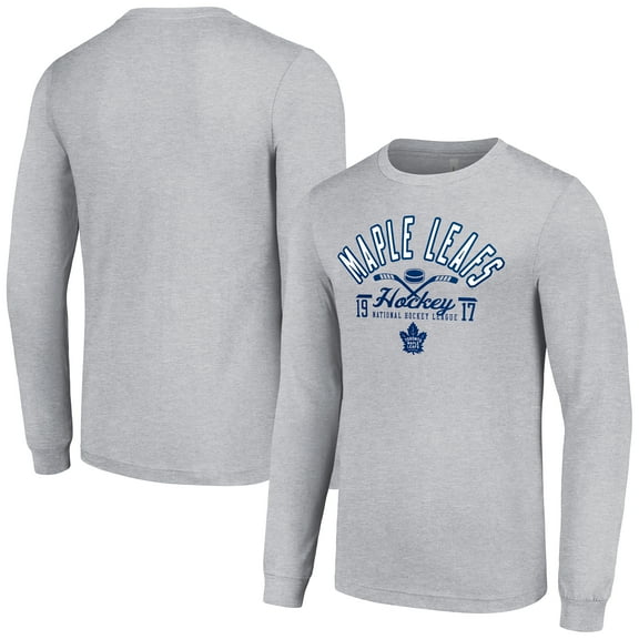 Men's Starter  Heather Gray Toronto Maple Leafs Puck Long Sleeve T-Shirt