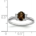 thumbnail image 2 of 925 Sterling Silver Rhodium Diamond and Smoky Quartz Ring, 2 of 2