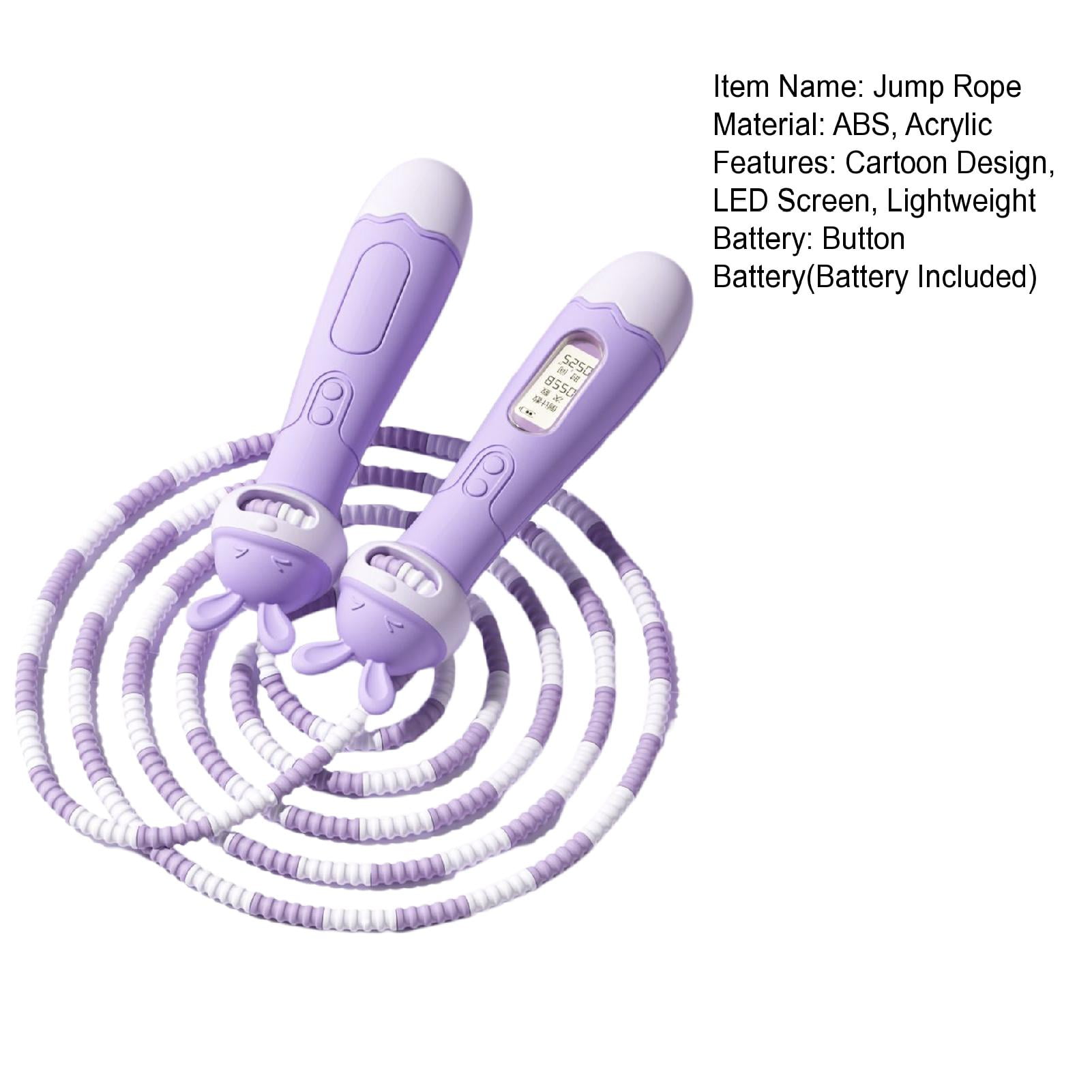 Opolski Jump Rope with Counter Length Adjustable Tangle-free Ergonomic Handle Skipping Rope Workout Fitness Equipment for Kids Purple