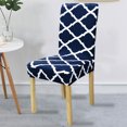 thumbnail image 3 of Stretch Dining Chair Covers, Geometric Print Chair Slipcovers, Removable Seat Protector for Kitchen Hotel Table Banquet-Pack of 4, 3 of 5
