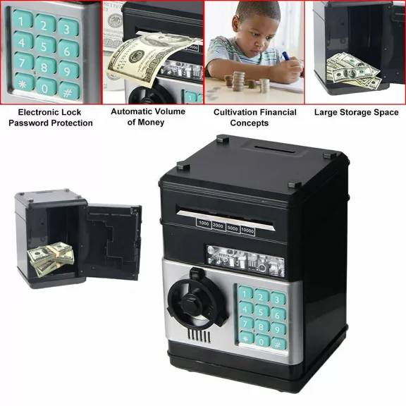 Electronic Piggy Bank ATM Password Money Box Cash Coins Saving For kids Gift