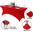 thumbnail image 4 of Spandex Table Cover for 6FT Table Universal Fitted Stretch Tablecloth for Party, Banquet, Wedding and Events - Red, 4 of 5