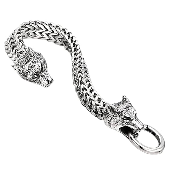 Cadena de Eslabones de Metal Minnieouse Colgante de Muñeca de Moda Acero Inoxidable Plata 19cm