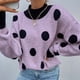 thumbnail image 4 of Blusa de punto con cuello redondo y lunares para mujer Fridja ghj987+4957, 4 of 8