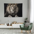 thumbnail image 2 of ONETECH  Lion Tapestry, Wild Animal African Lion on Black Background, Tapestries Wall Hanging for Bedroom Living Room Collage Dorm Room, 2 of 7