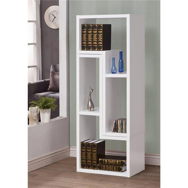 Hollow-Core TV Console and Bookcase Combination, White