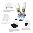 thumbnail image 5 of Fotbe Alligator Donut Pool Float print Women's Men's Novelty Crew Socks Cotton Socks Knee High Socks for Walking,Running,Nurses,Pregnancy, 5 of 8