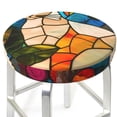 thumbnail image 3 of Honeii Stained Glass Cat Art Pattern Bar Stool Covers-Round Stools Seat Covers, Washable Stool Cushion Slipcover Elastic Bar Chair Covers-14 inch, 3 of 7
