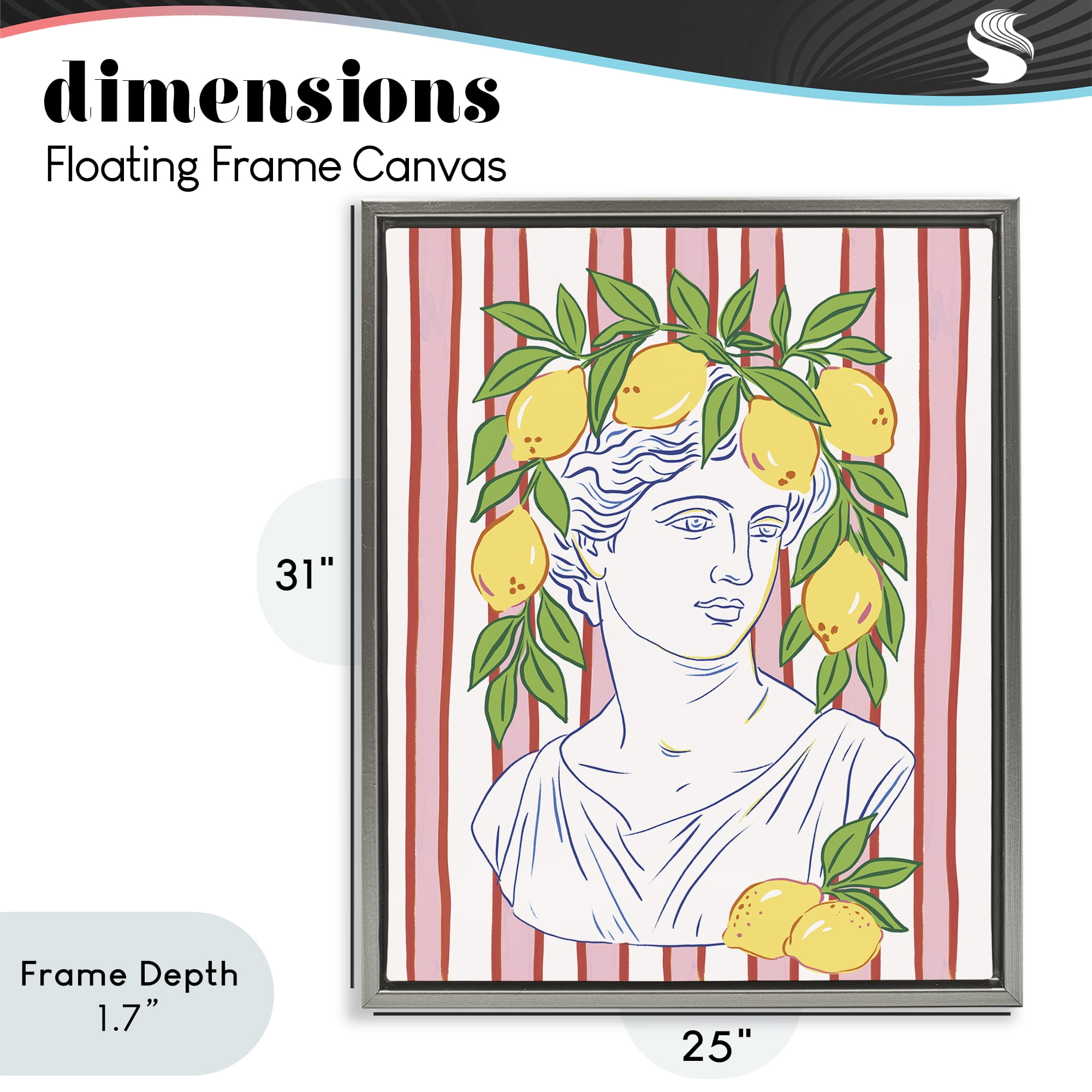 Stupell Industries La Limona Sculpture Face Gray Framed Floater Canvas Wall Art, design by Radhika Modi