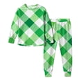 thumbnail image 6 of Virmaxy St Patricks Day Printed Long Sleeve Shirt Pants Set Soft Round Neck Casual Outfit for Holiday Celebration and Home Wear, for 5-16 Years Green, 6 of 9