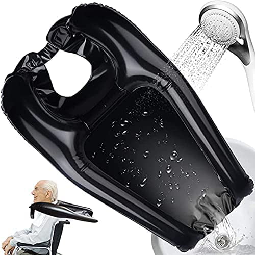 Portable Shampoo Bowl Hair Washing Tray Inflatable Hair for Washing Sink  Made for Handicapped, Bedridden, Kids, Seniors (Black) 